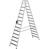 Proregal Stufen-Stehleiter beidseitig begehbar mit clip-step R13 2x14 Stufen