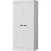 Woood Connect Kleiderschrank 2 Türen - Kiefer Garderobenschrank - Weiß - 175X77x56 Cm