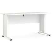 Dmora Schreibtisch Marcerre 150x80x74,5 cm, Weiß, Weiße Platte