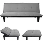 Mendler 3er-Sofa MCW-C87, Couch Schlafsofa Gästebett Bettsofa Klappsofa, Schlaffunktion 170x100cm Textil, hellgrau