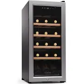 Klarstein Shiraz Premium Smart 18 Weinkühlschrank für 18 Flaschen Silber-Metallic