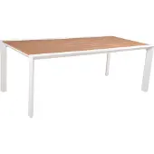 DELUKE Gartentisch JOHANN - Kunststoff, Natur, 200x100x74cm | Terrassentisch Wetterfest Outdoor Tisch