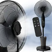 Aktivshop Ventilator mit Wasserkühlung, leiser Standventilator mit 75 Watt Leistung, Drei Geschwindigkeitsstufen, Luftbefeuchtung, Fernbedienung, Drehfunktion