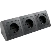 McPower Steckdosenblock Flair Aufbau anthrazit 3-fach Schutzkontakt + USB