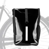 Wiltec Gepäckträgertasche schwarz, Fahrradtasche Gepäckträger 16 l Stauraum, Gepäcktasche mit Tragegurt, wasserresistente Fahrrad Tasche