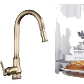 OEM Küchenarmatur, Messingmaterial, ausziehbare Auslauf, antikmessing