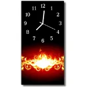 Tulup Glasuhr Wanduhr Küchenuhr Echt-Glas 30x60 Abstrakt Mehrfarbig