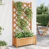 Prolenta Maison Exclusive - Pflanzkübel mit Spalier Braun 75x35x150 cm Massivholz Tanne