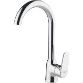 Laveo BADLAND Küchenarmatur Wasserhahn RONDO Küchenmischer für Küche in Silber