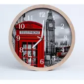 Tulup Holzuhr 20fi cm wanduhr - Stadt Telefonzelle