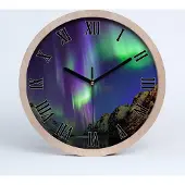 Tulup Holzuhr 20fi cm wanduhr - schwarze Spitzen - Nordlicht