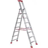 Euroline Premium 32577 Stufenstehleiter mit Sicherheitsbrücke 7 Stufen