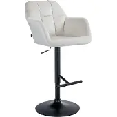 CLP Barhocker Natoma Samt Metall Matt Schwarz/Creme