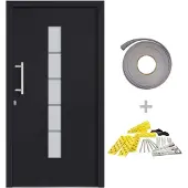 vidaXL Haustür Aluminium und PVC Anthrazit 100x210 cm