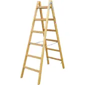 Iller-Leiter Iller Holz Stehleiter Classic mit Eimerhaken 2x3 Sprossen