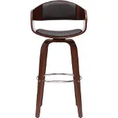 Miliboo - Design-Barhocker drehbar schwarz und dunkles Holz H67.5 cm GAO