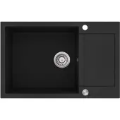 Gurari SQT 105 -601 AWP, Einbau Granitspüle Schwarz, inkl. Siphon, 780x500 mm