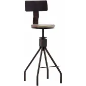 CLP Barhocker Elko, höhenverstellbar, Sitzhöhe 62-77 cm, Bronze, Kiefernholz Metall, Industrial