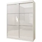 Masseno Schiebetürenschrank VITALE 150 cm Kleiderschrank Schlafzimmer Schrank 2-türig Weiß