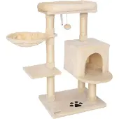 Markenlos Kratzbaum, Kletterbaum, Katzenkratzbaum, Höhe 93 cm, beige