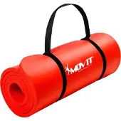 Movit Gymnastikmatte Pilates, Gymnastik, Yoga, Matte - hautfreundlich und , Yogamatte für Zuhause oder Unterwegs - 183x60x1,0cm, Rot