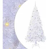 Syfax Künstlicher Weihnachtsbaum Weiß 210 cm PVC und Stahl