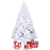 Yakimz Künstlicher Weihnachtsbaum künstlicher Tannenbaum inkl. Baumständer Metall Weiß 210cm