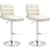 CLP Barhocker Damar Stoff höhenverstellbar und drehbar creme Gestell Farbe chrom