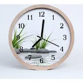 Tulup Holzuhr 30fi cm wanduhr - Steine Natur