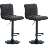 CLP 2er Set Barhocker Calma Stoff schwarz dunkelgrau
