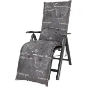 Kettler Auflage Relaxliege Bali 2385 grau Schmetterlinge 170x49x8 cm KETTtex