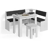 Livinity Eckbankgruppe Tiberio Weiß 150 x 120 cm mit Tisch, Model 58773