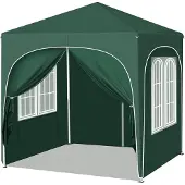Woltu Pavillon, Faltpavillon 2x2 m, mit 4 Seitenwänden, Partyzelt höhenverstellbar, Grün