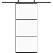 Syfax Schiebetür mit Beschlag Schwarz 90x205 cm ESG-Glas
