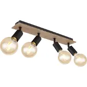 Globo Lighting Strahler Metall schwarz, 4x E27