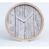 Tulup Holzuhr 20fi cm wanduhr - weiße Spitzen - Holzwand