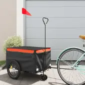 Prolenta Maison Exclusive - Fahrradanhänger Schwarz und Orange 30 kg Eisen