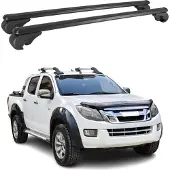 Omtec Dachträger für Isuzu D-Max 2012-2025 Gepäckträger Grundträger Alu Schwarz 2x