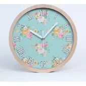 Tulup Holzuhr 20fi cm wanduhr - weiße Spitzen - Blumenmuster