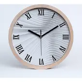 Tulup Holzuhr 25fi cm wanduhr - schwarze Spitzen - abstrakte Linien