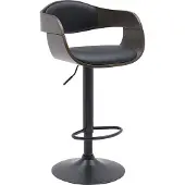 CLP Barhocker Kingston höhenverstellbar drehbar mit schwarzem Metallgestell | Farbe schwarz/grau Material Kunstleder