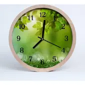 Tulup Holzuhr 30fi cm wanduhr - Frühling Natur