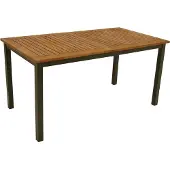 FRG Gartentisch 150x80cm, Stahl anthrazit + Akazie