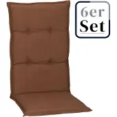 Green Spirit 6er Set Hochlehner Auflage Tolonaro, Motiv - Uni, braun, 118x46x8cm