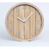 Tulup Holzuhr 30fi cm wanduhr - weiße Spitzen - Holzuntergrund