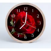 Tulup Holzuhr 20fi cm wanduhr - Rosen Blumen