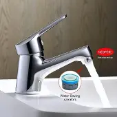 Merkloos Brunnenhahn - Trinkhahn Einhebel-Waschtischarmatur Modern Chrom Silber - Badezimmer