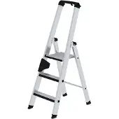 MUNK Günzburger Steigtechnik Stufen-Stehleiter einseitig begehbar mit clip-step relax 3 Stufen