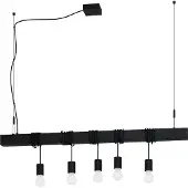 Eglo Hängelampe Townshend-B, Pendelleuchte Esstisch, Deckenlampe hängend, Stahl in schwarz, E27 Fassung, L 110 cm
