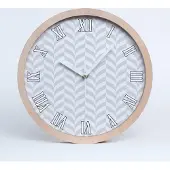 Tulup Holzuhr 25fi cm wanduhr - weiße Spitzen - geometrischer Hintergrund